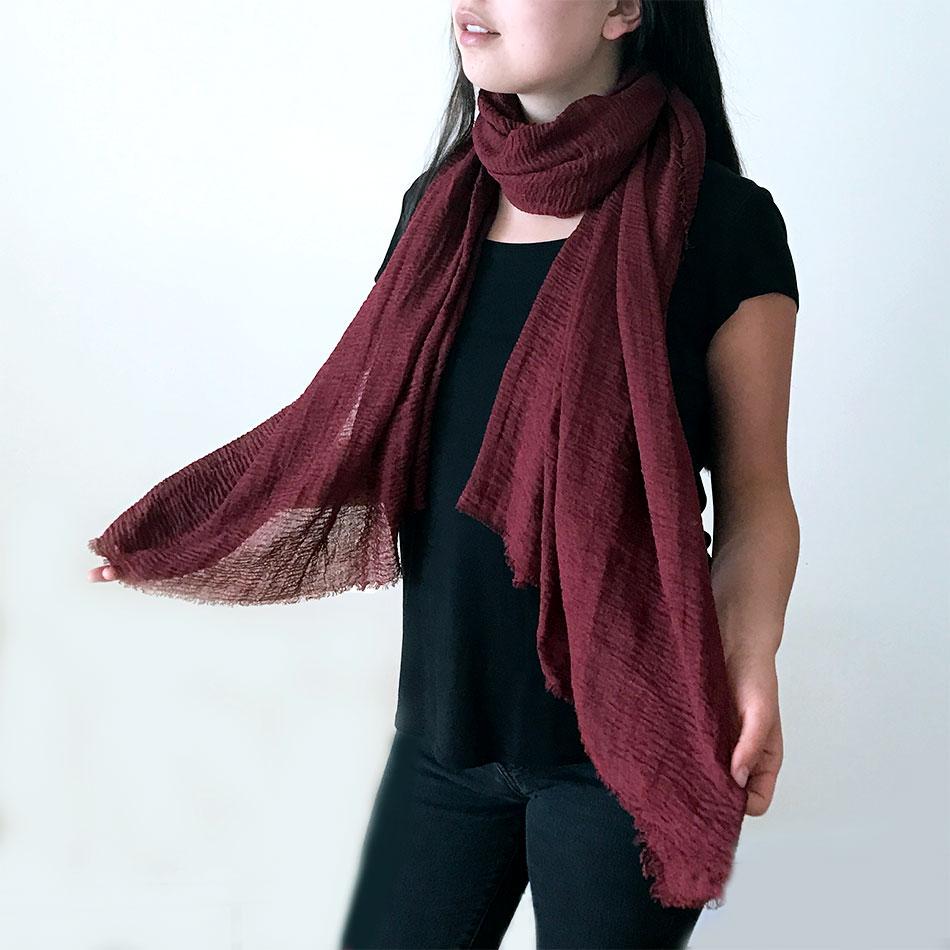 Organic cotton fair trade scarf handmade in Thailand