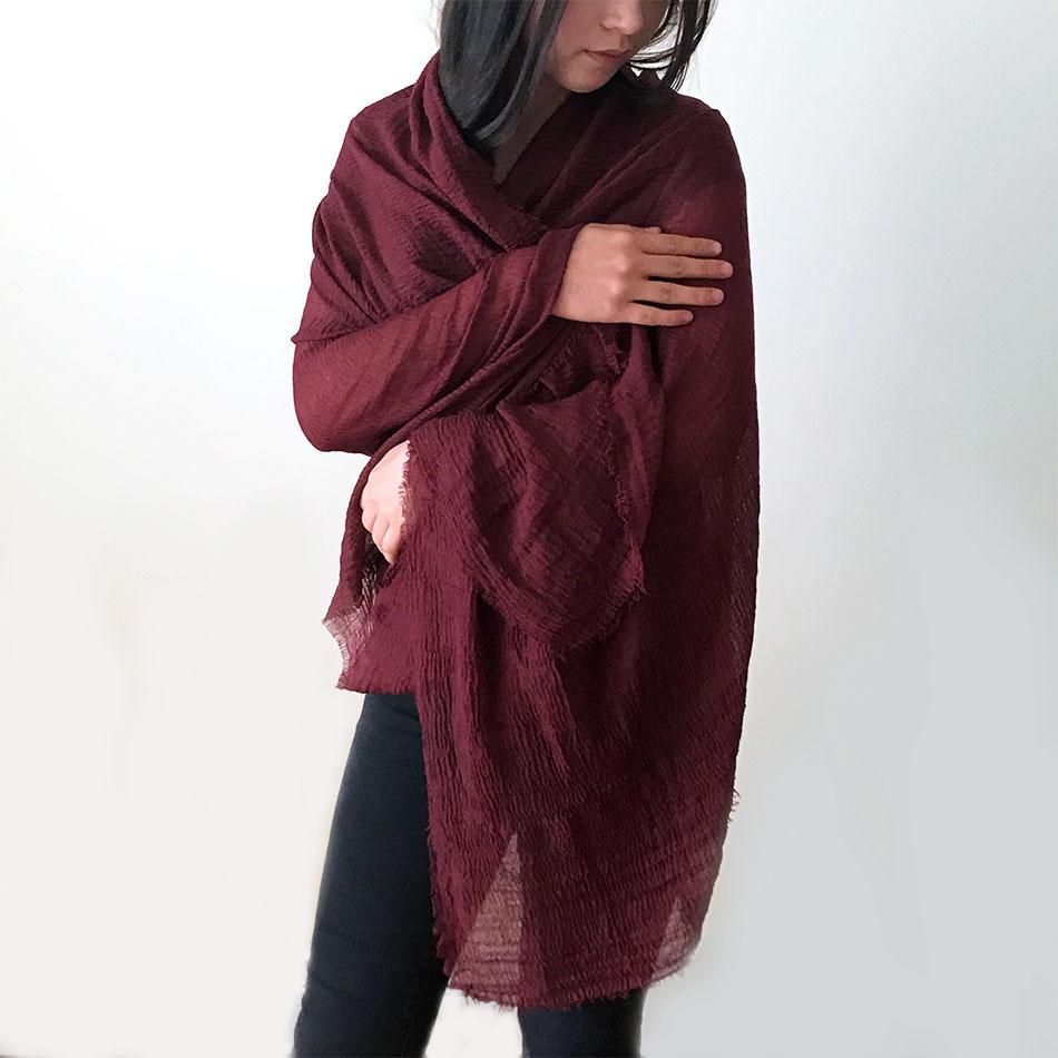 Organic cotton fair trade scarf handmade in Thailand