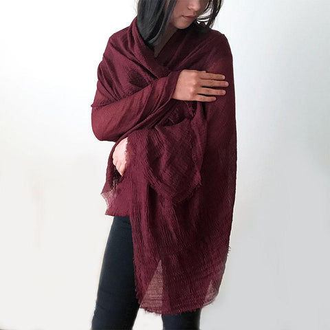 Organic cotton fair trade scarf handmade in Thailand