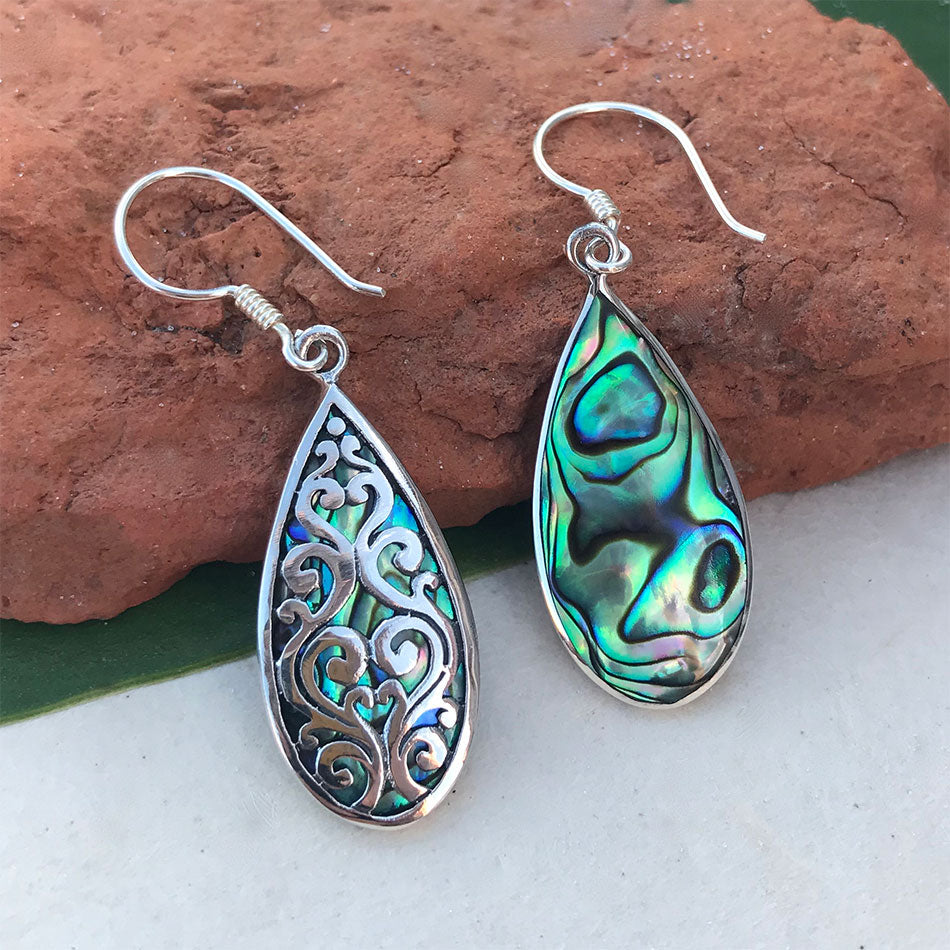 Burung Earrings with Abalone Sterling Silver Indonesia