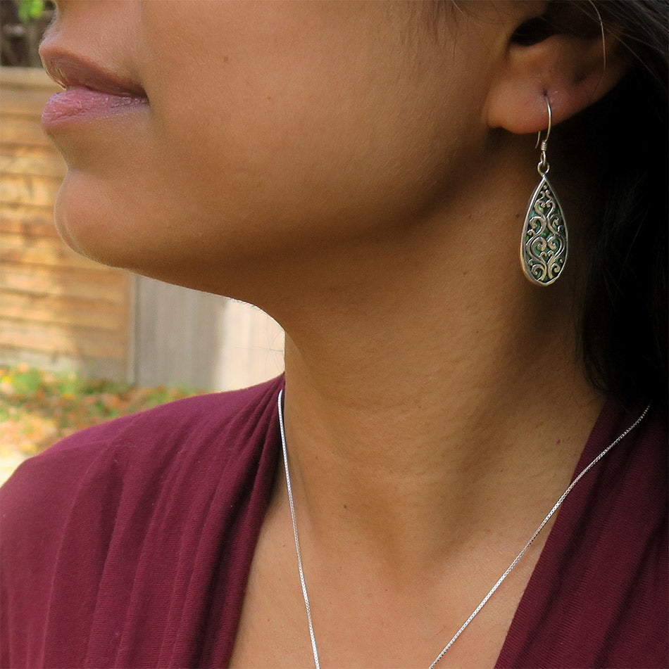 Fair trade sterling silver earrings handmade in Bali
