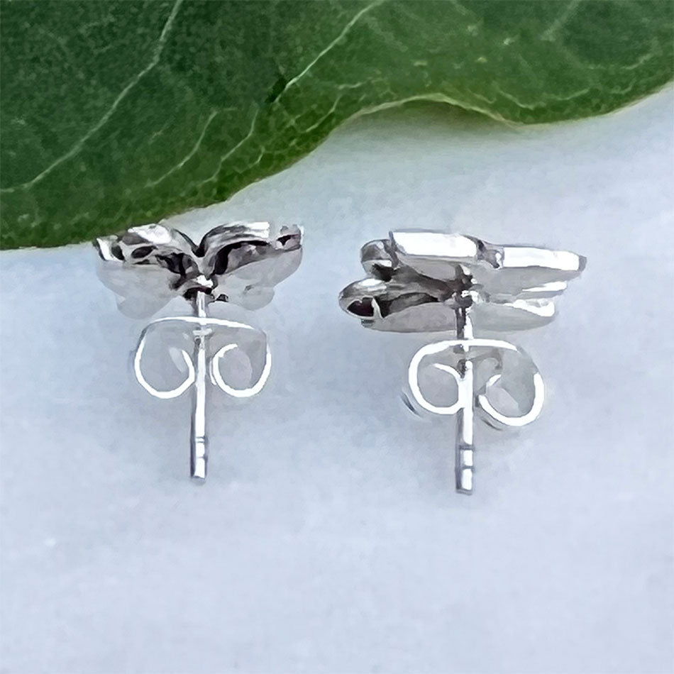 Mother-of-Pearl Butterfly Studs - Sterling Silver, Indonesia
