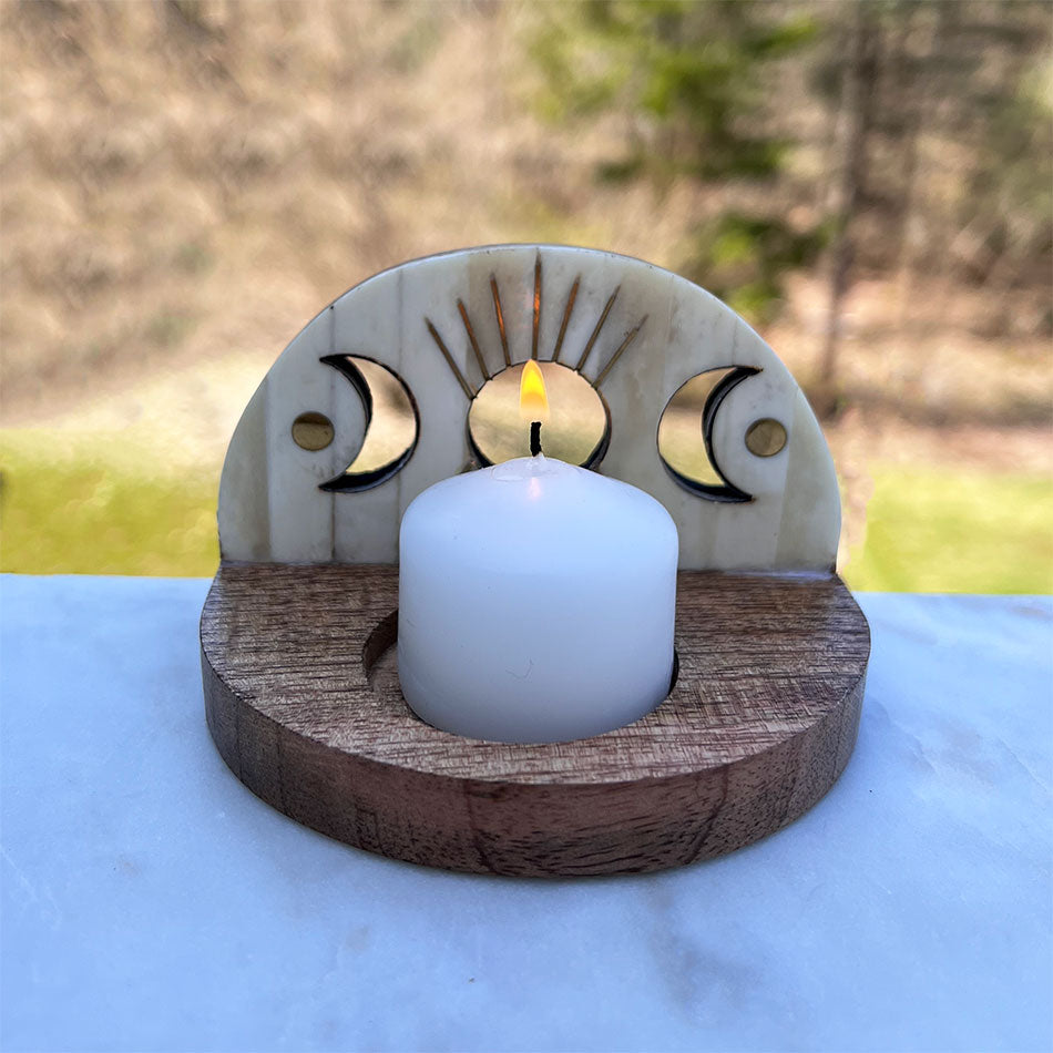 Fair trade candle holder handmade by artisans in India