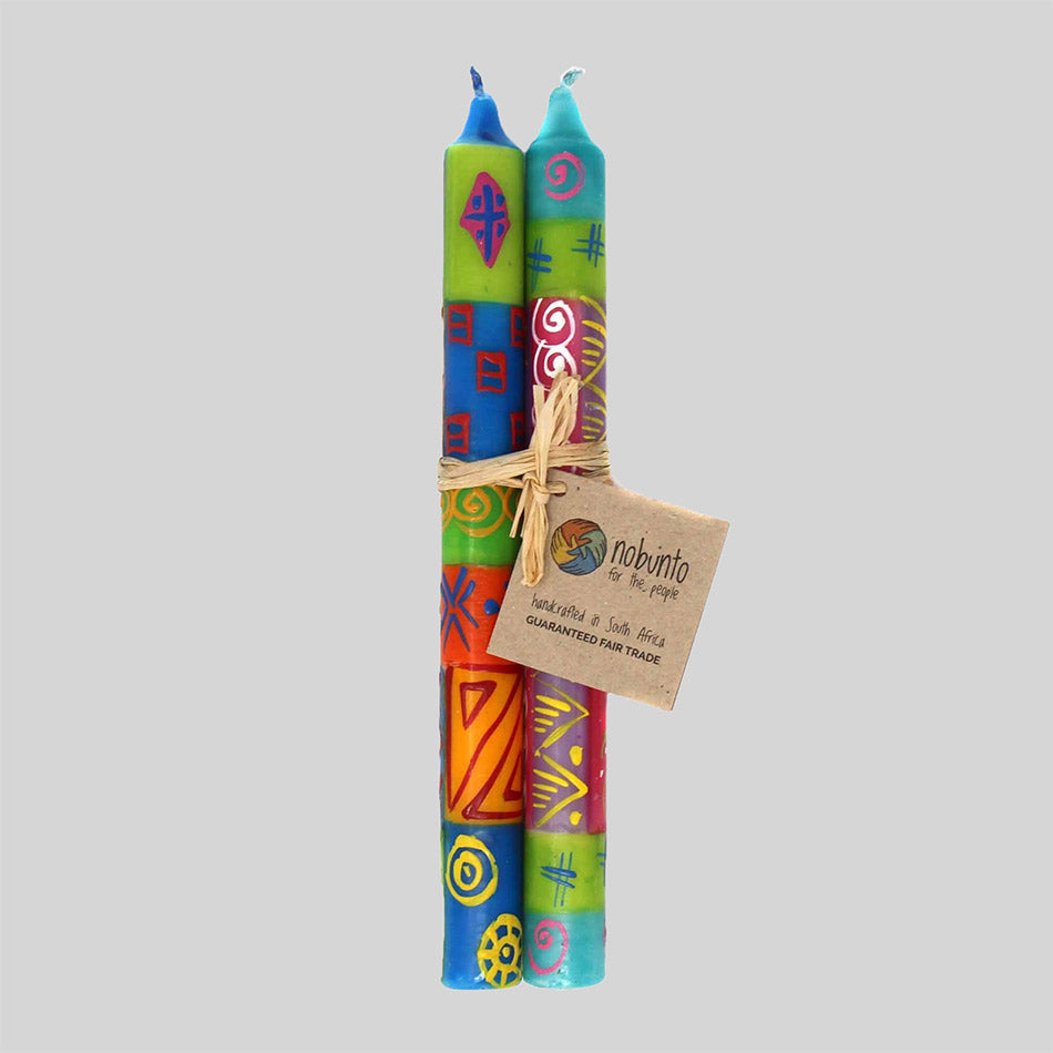 Fair trade hand painted candles handmade in South Africa