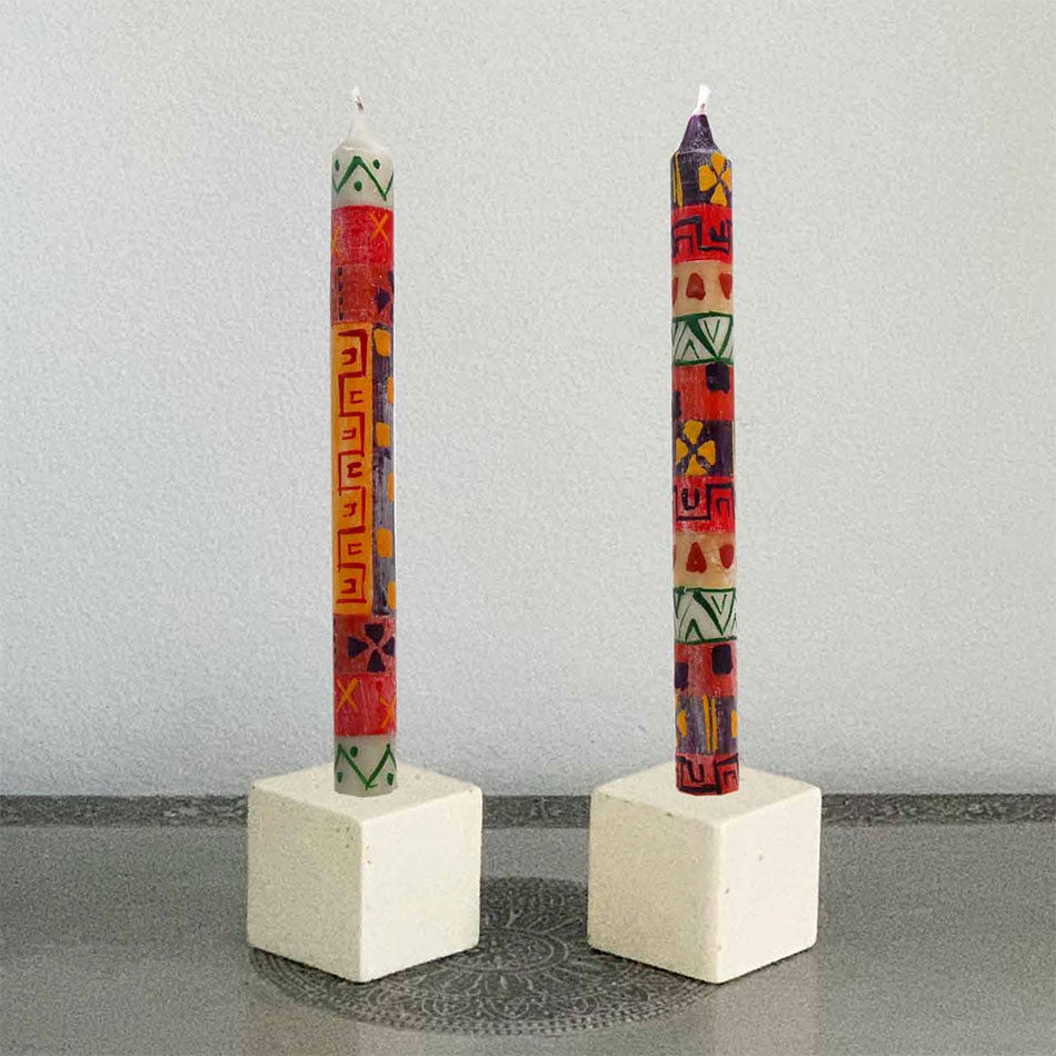 Hand Painted Dinner Candles - Indabuko, South Africa