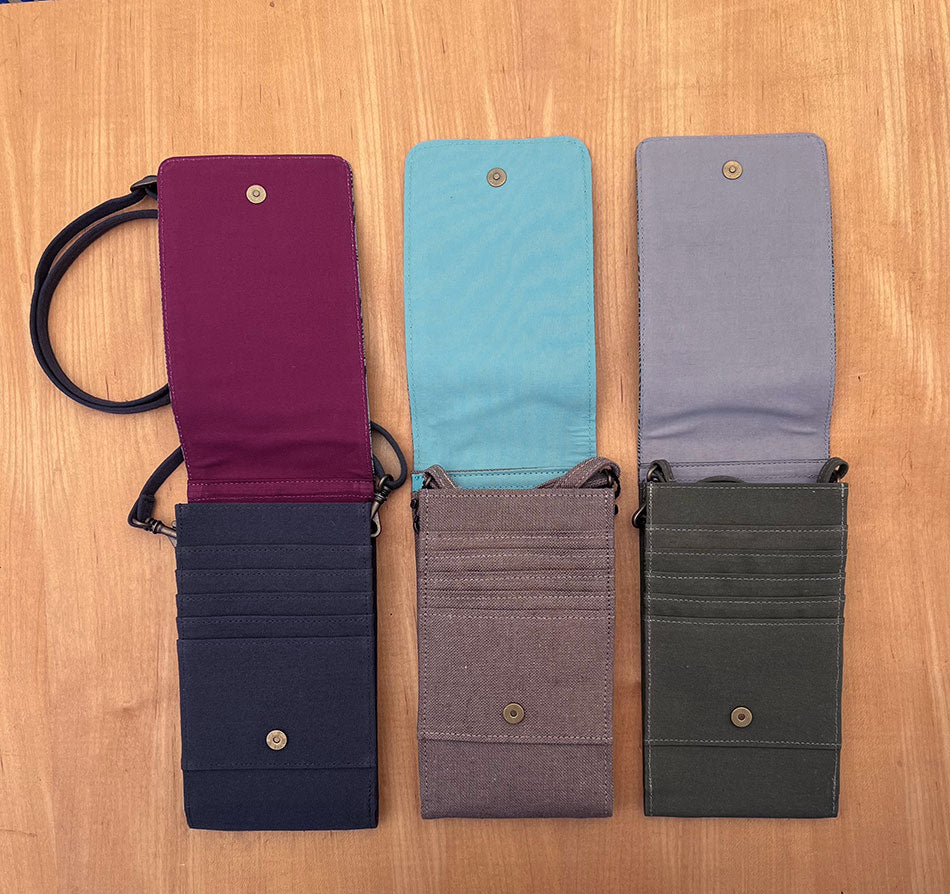 Recycled Cotton Cell Phone Bag/Wallet, Summer - Cambodia