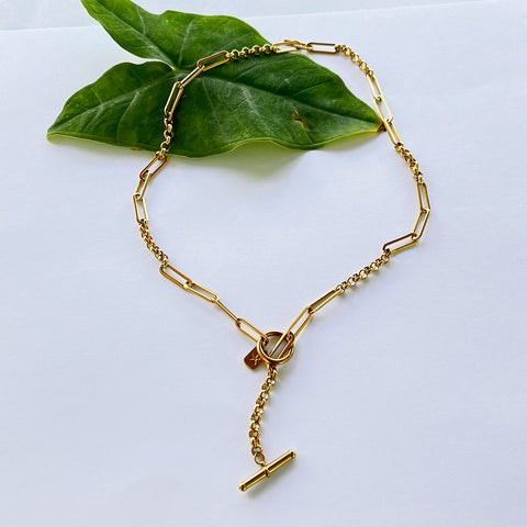 Fair trade gold chain necklace handmade by survivors of human trafficking