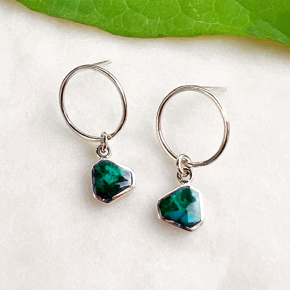 Fair trade sterling silver gemstone earrings handmade by women artisans in Peru