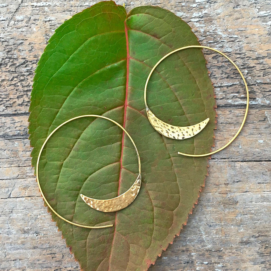 fair trade brass earrings handmade by survivors of human trafficking in India