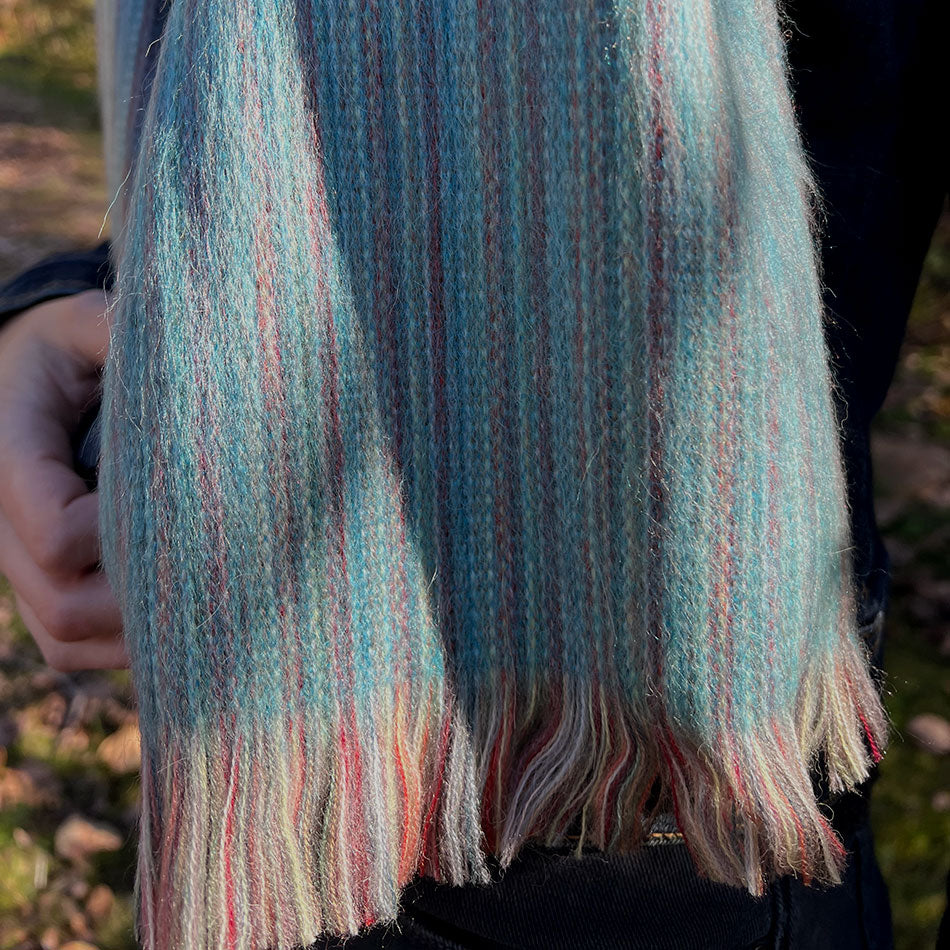 Fair trade alpaca scarf handmade by artisans in Ecuador