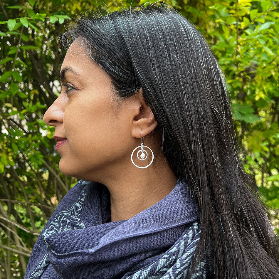 In Orbit Earrings - Sterling Silver, Indonesia
