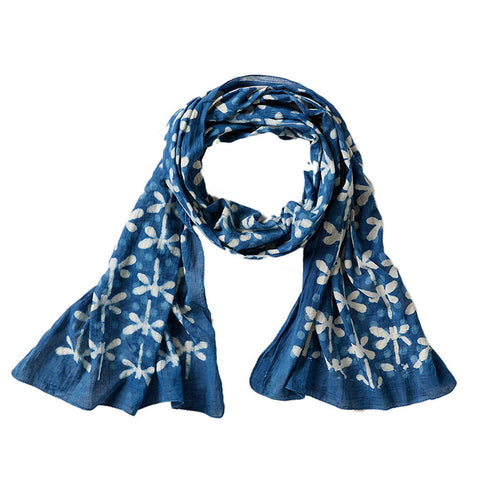 Fair trade ethically made indigo scarf