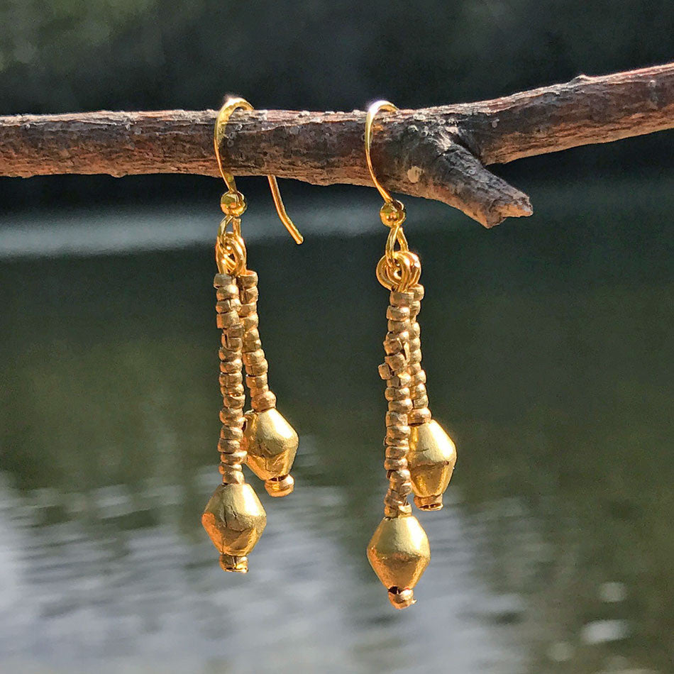 fair trade earrings made from bullet casings in Ethiopia