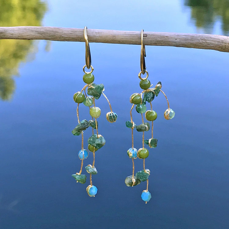 Fair trade beaded earrings handmade in Thailand.