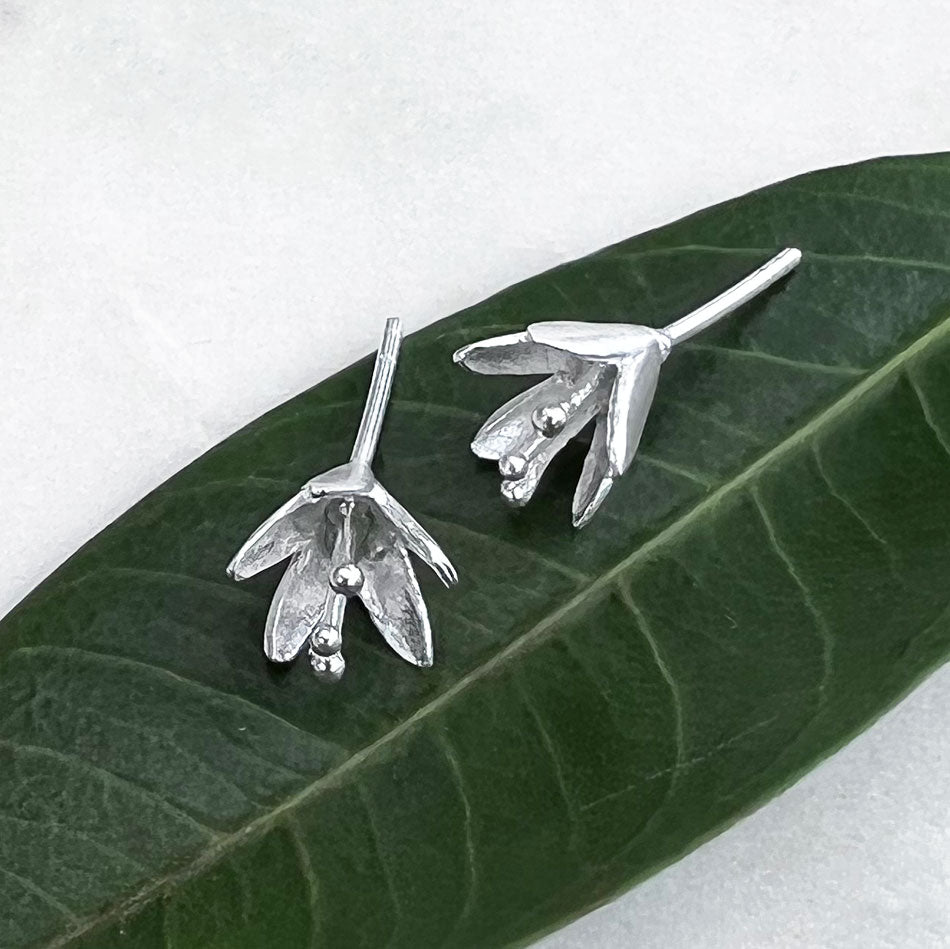 Flower Bud Studs - Sterling Silver, Indonesia
