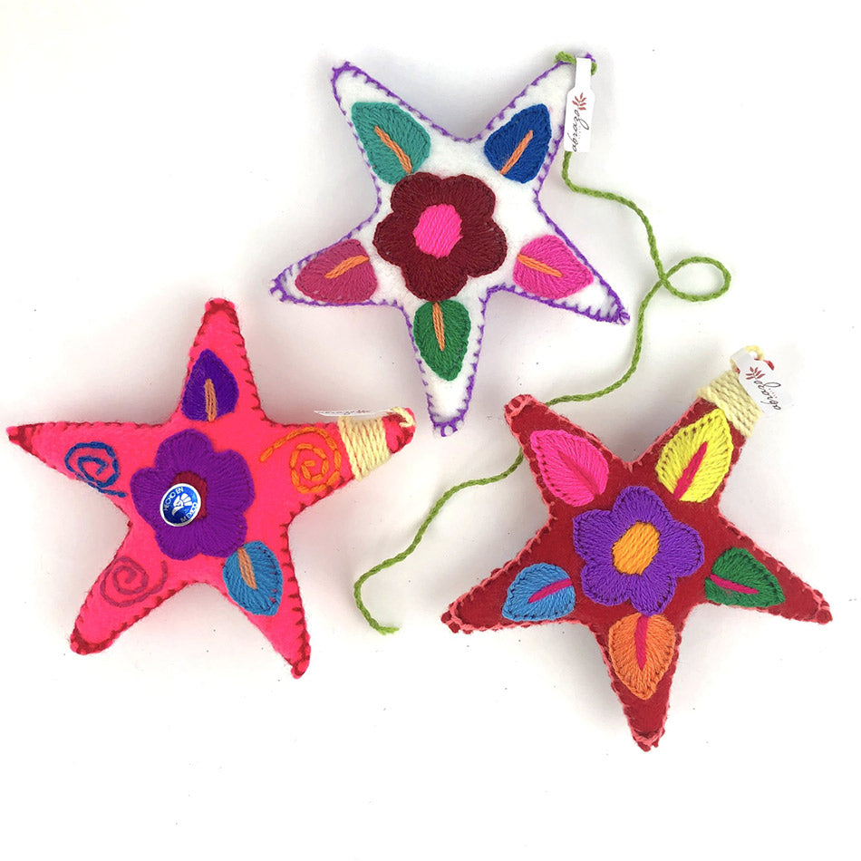 Fair trade handmade star ornaments