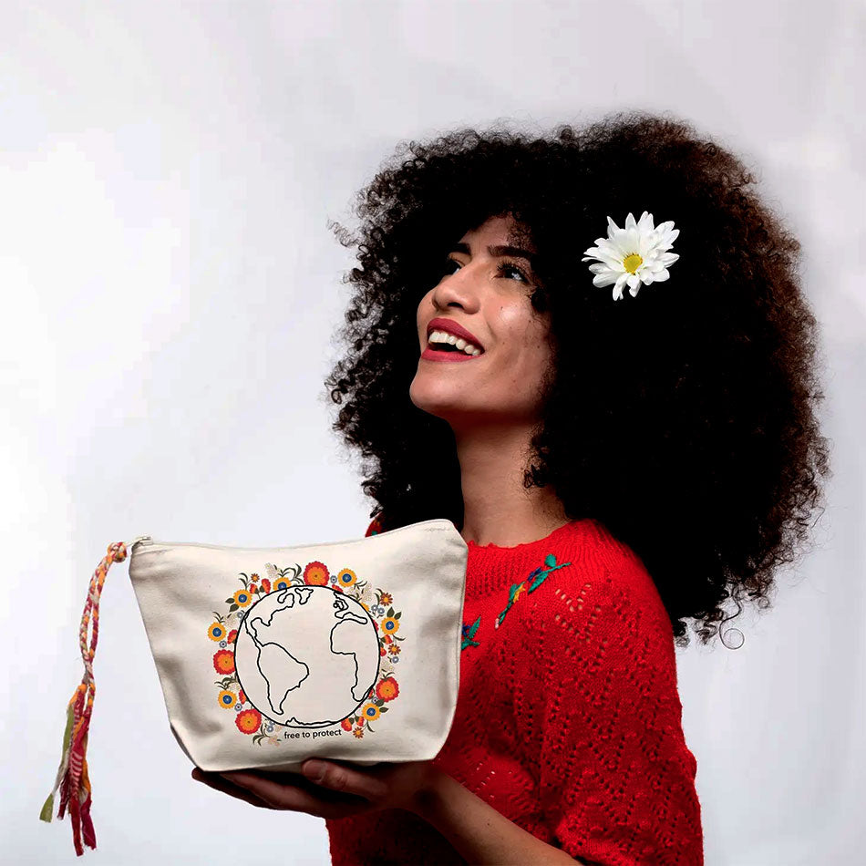 "Free To Protect" Organic Cotton Pouch, India