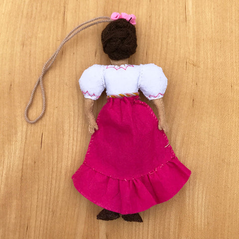 Frida Kahlo ornament hand felted by women artisans.