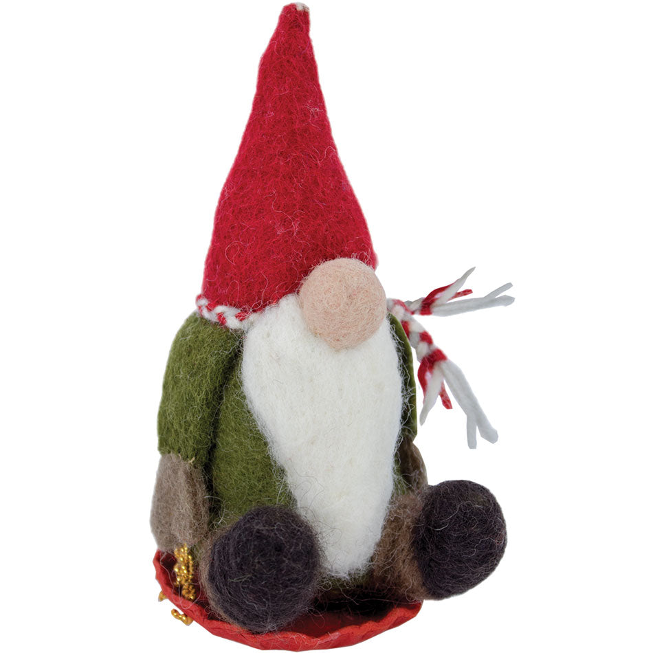 Fair trade gnome ornament handmade by artisans in Nepal