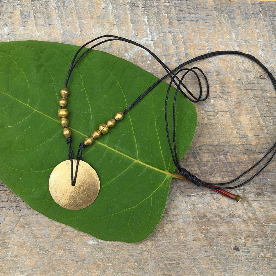 Over the Moon Necklace - Gold, Ethiopia