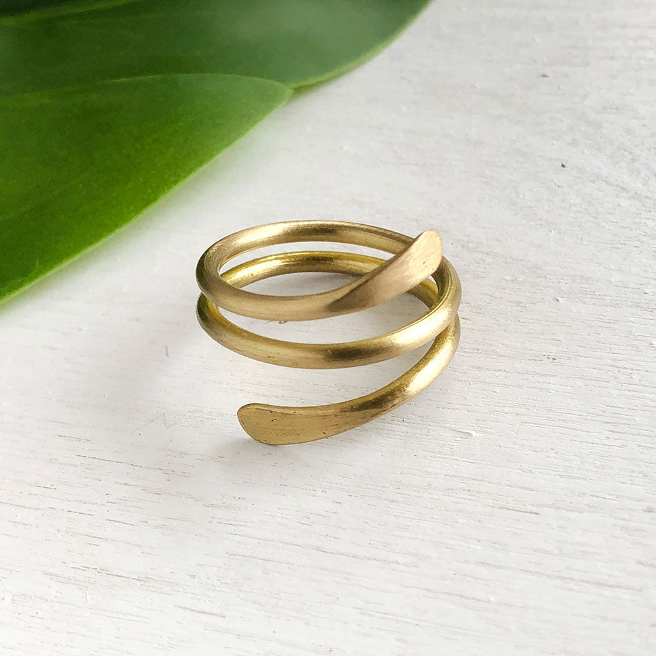 fair trade brass ring handmade by women artisans in india