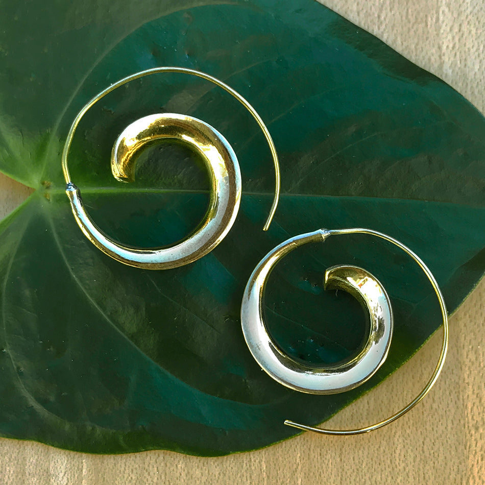 Brass fair trade earrings handmade in India