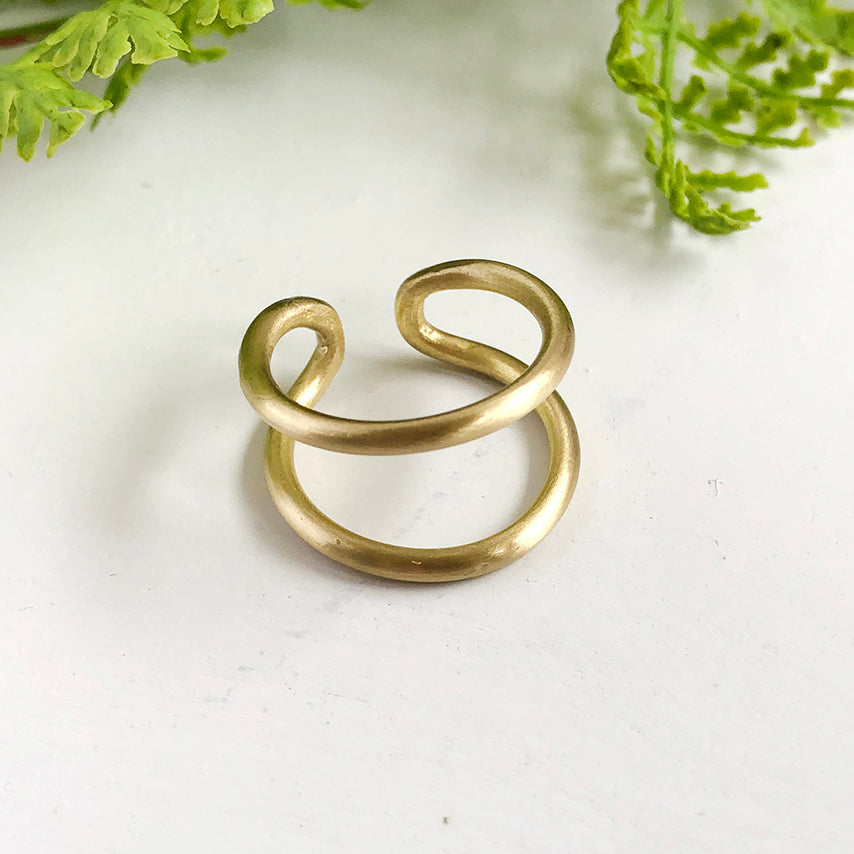 Fair trade brass ring ethically handmade by women artisans in India