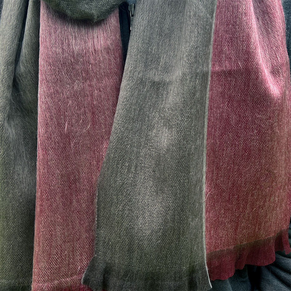 Fair trade alpaca scarf handmade by artisans in ecuador