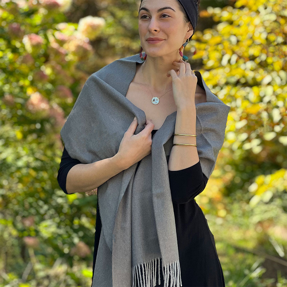 Fair trade baby alpaca scarf handmade by artisans in Peru