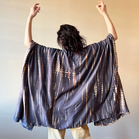 Fair trade shibori kimono handmade by artisans in Thailand