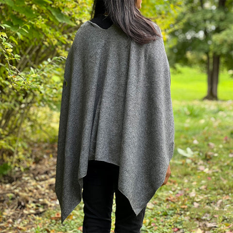 Fair trade cashmere poncho handmade by artisans in Nepal