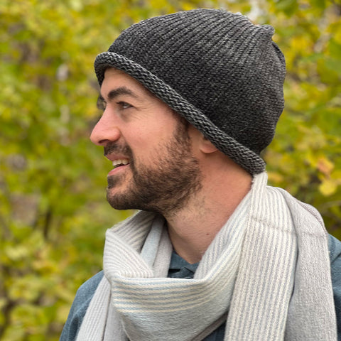 Unisex 100% Baby Alpaca Roll Hat - Carbon, Peru