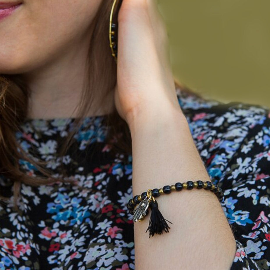 Fair trade hamsa bracelet handmade by women in Peru
