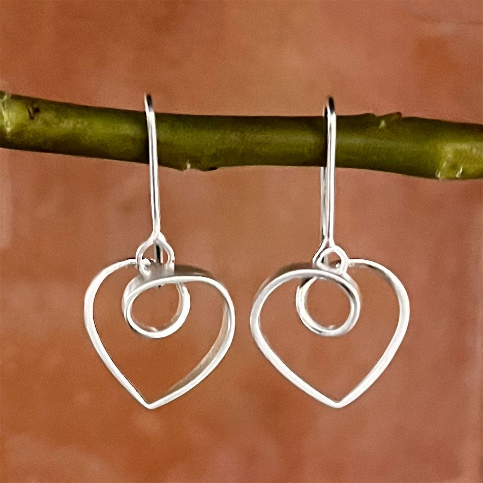 Heart To Heart Earrings - Sterling Silver, Indonesia