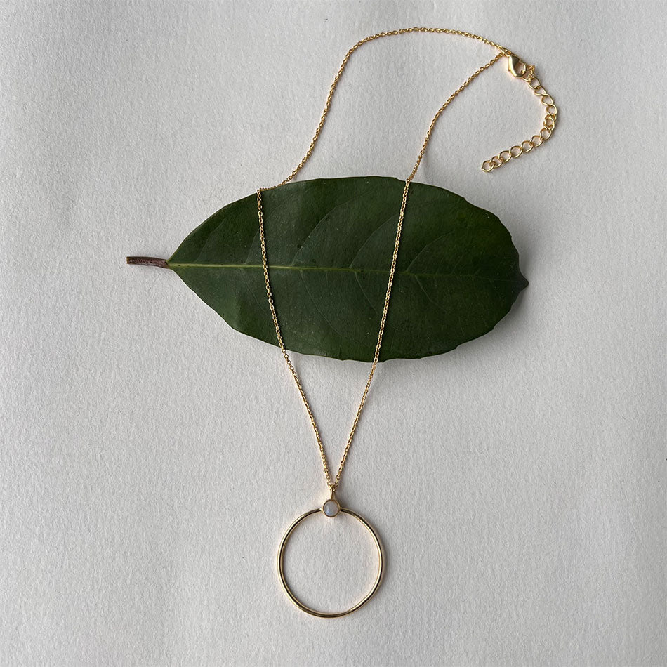 Moonstone Circle Necklace, India