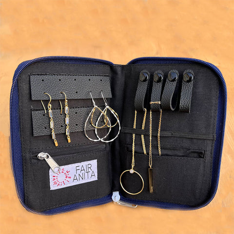 Fair trade jewelry travel case handmade by artisans in Cambodia