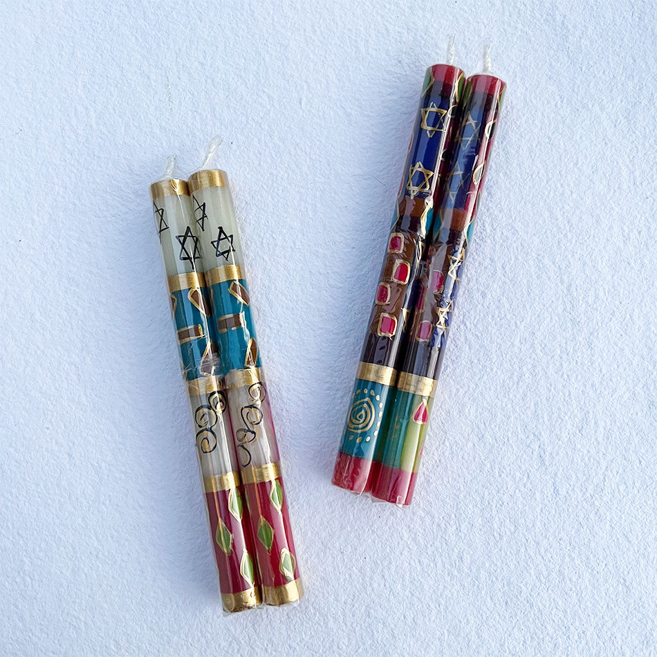 Fair trade judaica hand painted candles