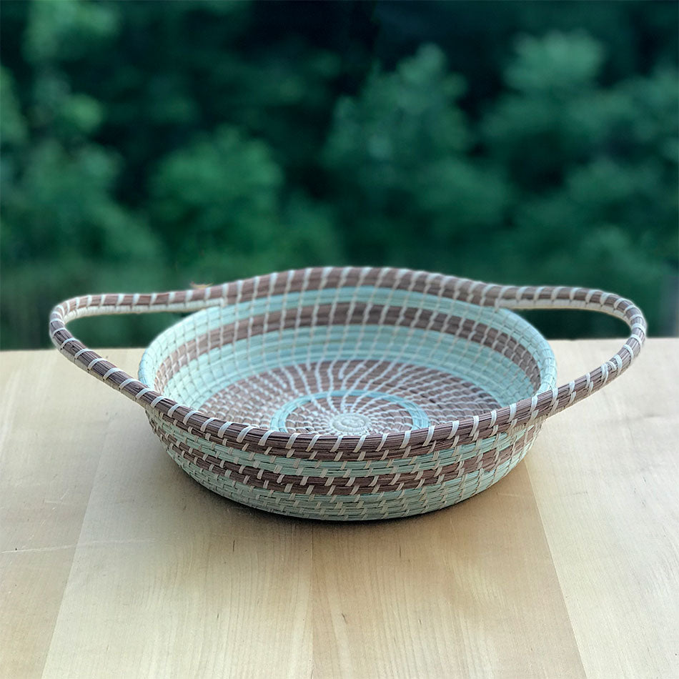 Fair trade pine needle basket handmade in Guatemala