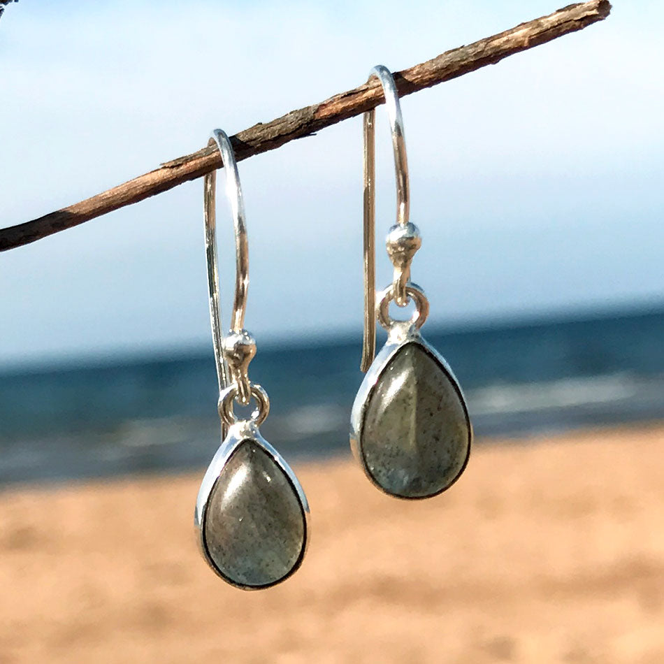 Labradorite Teardrop Earrings, India