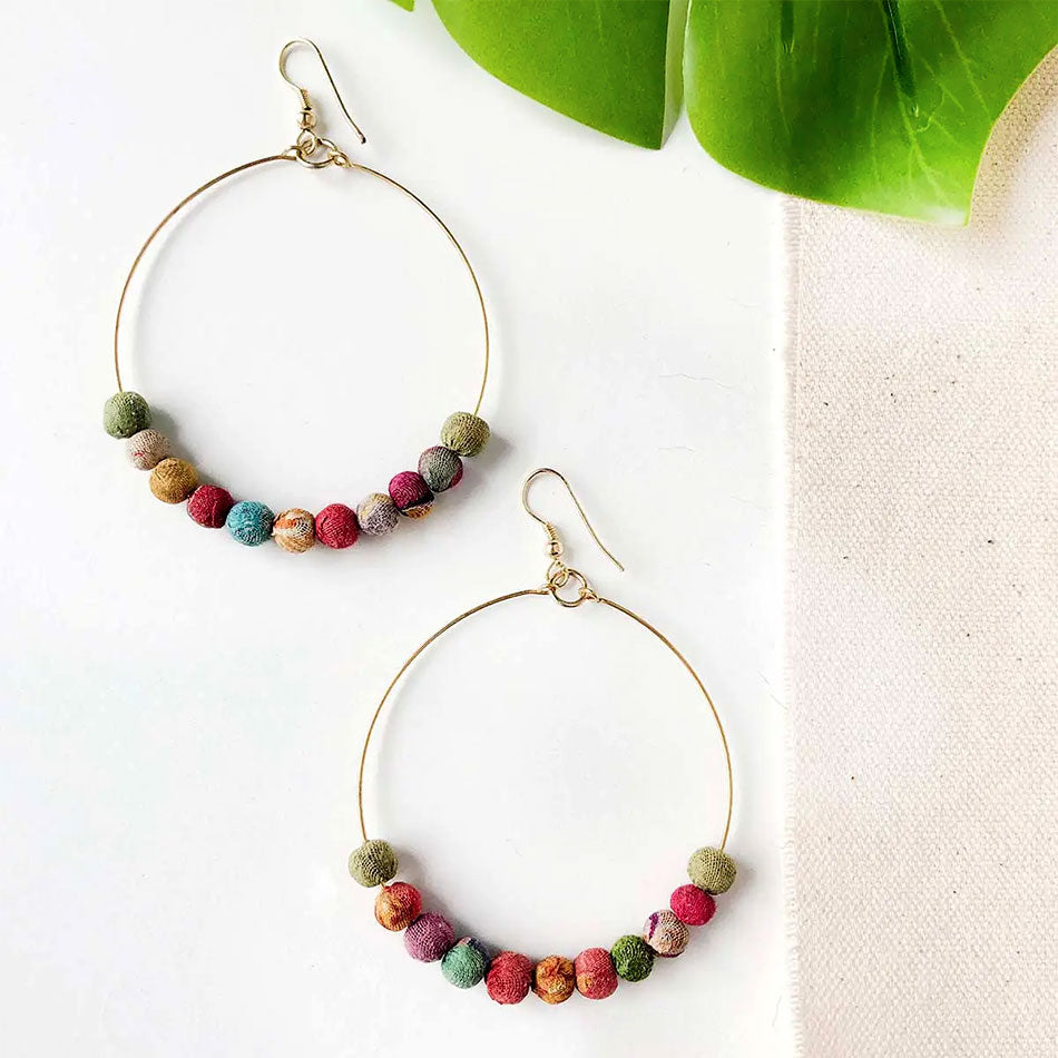 Fair trade recycled earrings handmade by women artisans in India