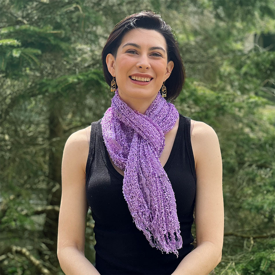 Woven Ribbon Poncho/Shrug - Lavender, Nepal