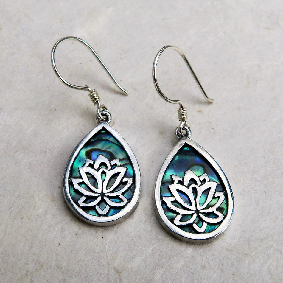 Sterling silver abalone fair trade earrings