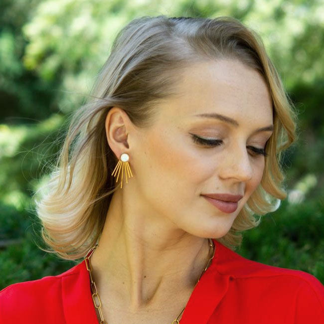 Fair trade ear jackets earrings handmade by survivors of human trafficking