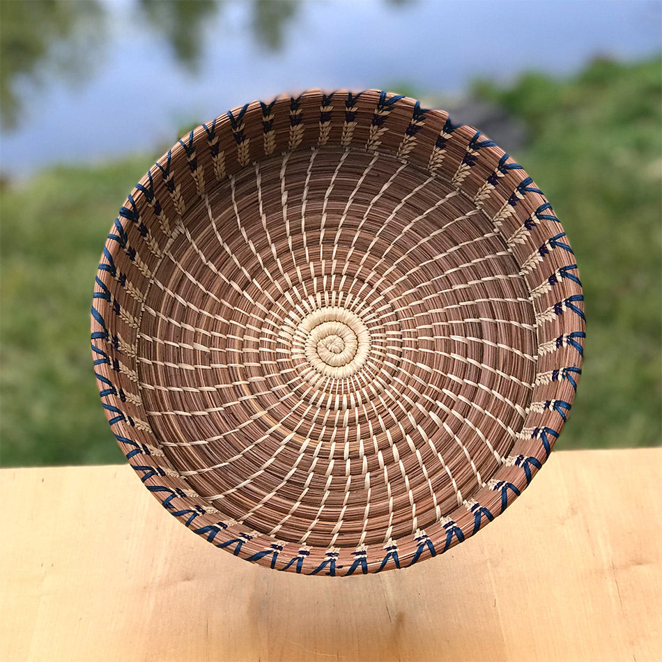 Fair trade gift pine needle basket