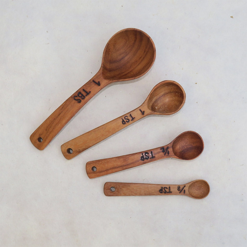 Fair trade wood measuring spoons handmade in Guatemala