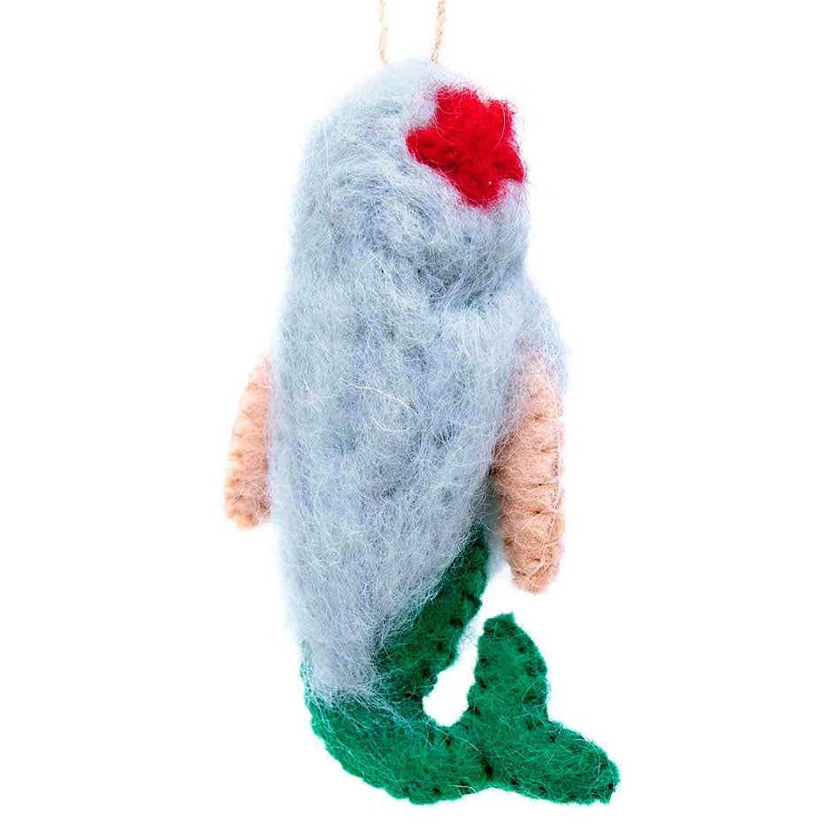 Fair trade felt ornament handmade by women in Nepal