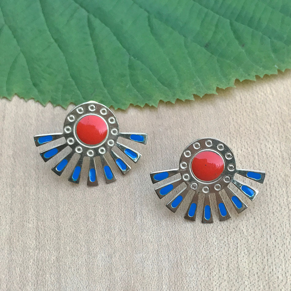 Fair trade stud earrings handmade by women in India