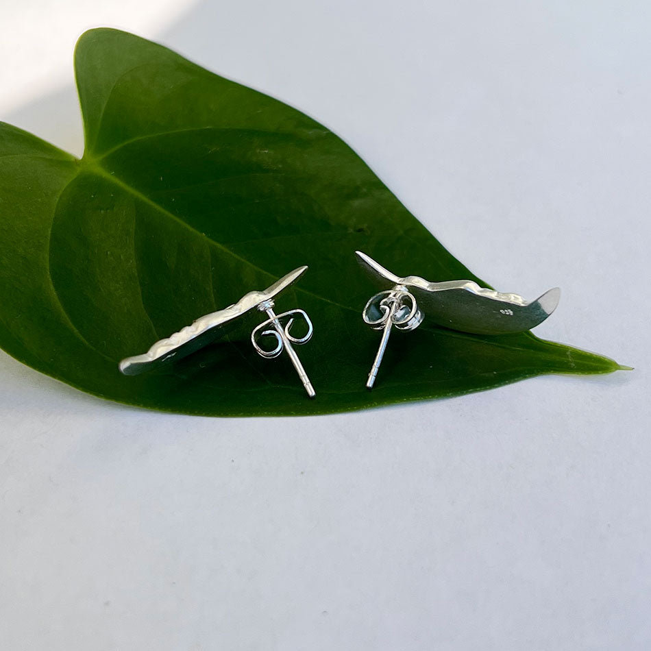 Moon Face Studs - Sterling Silver, Indonesia