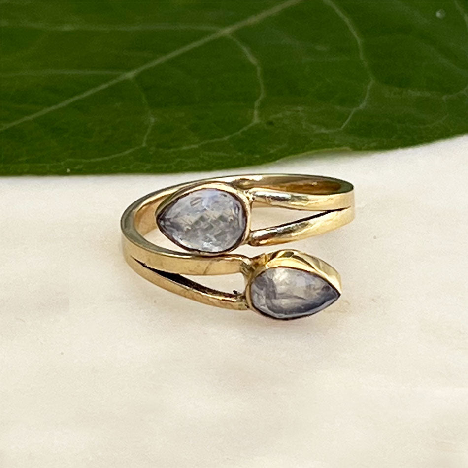 Fair trade moonstone ring handmade by artisans in India