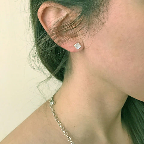 fair trade sterling silver moonstone earrings handmade in India
